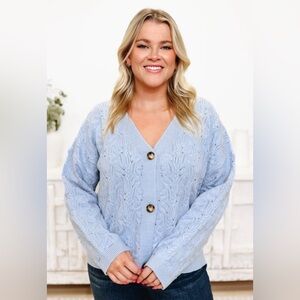 White birch open knit cardigan NWT